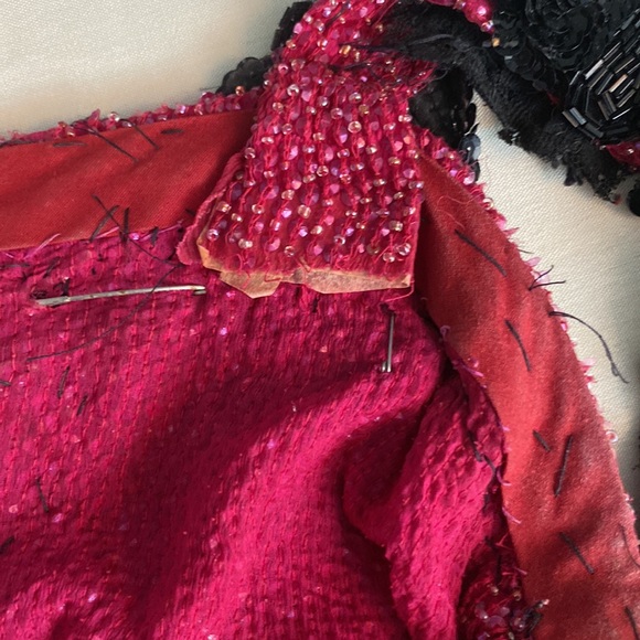 Custom made costume for a show. Flapper Dress. red with black accents. - Picture 7 of 8